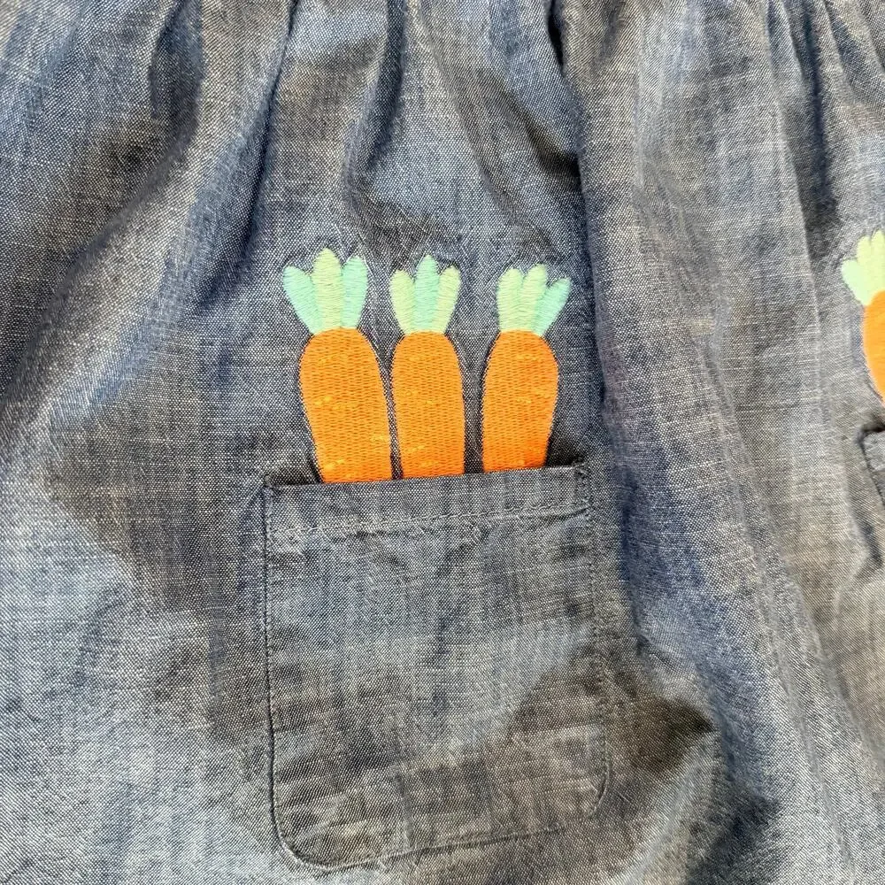 Gymboree Dress Garden Party Chambray Jumper bunny Carrot Easter Spring Size 7